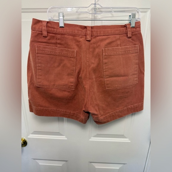 Women’s Farewell Frances Pink Twill Shorts Size Large Sustainable Eco Friendly - Picture 3 of 5